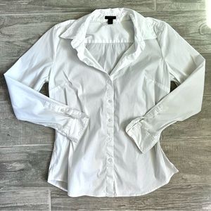 Ann Taylor White Button Down Long Sleeve